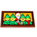 LEGO Reddish Brown Tile 2 x 4 with Group Picture Elves and Santa Sticker (87079)