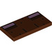 LEGO Reddish Brown Tile 2 x 4 with Pink and Brown Rectangles (79499 / 87079)