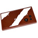 LEGO Reddish Brown Tile 2 x 4 with White Stripes and Bullet Holeson Reddish Brown Sticker (87079)