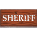 LEGO Reddish Brown Tile 2 x 4 with Wood Grain and &#039;SHERIFF&#039; Pattern Sticker (87079)