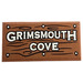 LEGO Reddish Brown Tile 2 x 4 with Wood Grimsmouth Cove with Rivets Sticker (87079)