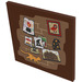 LEGO Reddish Brown Tile 6 x 6 with Pinned Pictures on Exposed Brickwork Sticker with Bottom Tubes