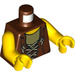 LEGO Marrón rojizo Torso, Reddish-Marrón Tied Waistcoat, Tostado oscuro Chaleco y Amarillo Manos (973 / 76382)