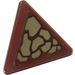 LEGO Reddish Brown Triangular Sign with Dark Tan Scales (Pattern 1) Sticker with Split Clip (30259)