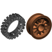 LEGO Reddish Brown Wheel Centre Spoked Small with Narrow Tire 24 x 7 with Ridges Inside