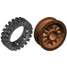 LEGO Rötliches Braun Wheel Centre Spoked Small with Narrow Tire 24 x 7 with Ridges Inside