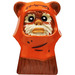 LEGO Reddish Brown Wicket Ewok Head with Tan Face and Wrinkled Hood (103557)