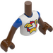 LEGO Reddish Brown Zac with Pizza and Gaming Top Friends Torso (Boy) (73161)