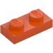 LEGO Roodachtig oranje Plaat 1 x 2 (3023 / 28653)