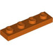 LEGO Roodachtig Oranje Plaat 1 x 4 (3710)