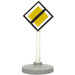 LEGO Road Sign (old) square on point with outcrossed yellow square and black border with base Type 2