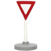 LEGO Road Sign (old) triangle inverted with red bordered white triangle with base type 2