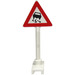 LEGO Road Sign Triangle with Skidding Car Pattern (649)