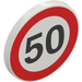 LEGO Roadsign Clip-en 2 x 2 Circular con &#039;50&#039; Speed Limit (30261 / 83388)