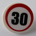 LEGO Roadsign Clip-en 2 x 2 Circular con Negro &#039;30&#039; y Rojo Círculo Pegatina (30261)