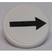 LEGO Roadsign Clip-on 2 x 2 Round with Black Arrow Sticker (30261)