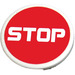 LEGO Roadsign Clip-en 2 x 2 Circular con &#039;STOP&#039; cornered font Pegatina (30261)