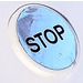 LEGO Roadsign Clip-on 2 x 2 Round with STOP on mirrored Chrom Sticker (30261)
