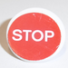 LEGO Roadsign Clip-on 2 x 2 Round with &#039;STOP&#039;, Thin Font Sticker (30261)