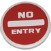 LEGO Roadsign Clip-on 2 x 2 Round with White &#039;No Entry&#039; and White Bar Sticker (30261)