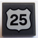 LEGO Roadsign Clip-en 2 x 2 Cuadrado con &#039;25&#039; Pegatina con clip abierto &quot;O&quot; (15210)