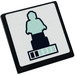 LEGO Roadsign Clip-aan 2 x 2 Vierkant met Aqua Standbeeld Sticker met open &#039;O&#039;-clip (15210)