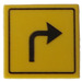LEGO Roadsign Clip-sur 2 x 2 Carré avec La Flèche &#039;Turn Droite&#039; Modèle avec le clip en « U » ouvert (15210)