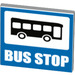 LEGO Roadsign Clip-auf 2 x 2 Platz mit Blau Bus Stop Dekoration mit offenem &#039;O&#039; Clip (15210 / 27098)