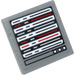 LEGO Roadsign Clip-on 2 x 2 Square with Computer Screen with White, Red and Black Lines Sticker with Open &#039;O&#039; Clip (15210)