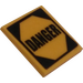 LEGO Roadsign Clip-on 2 x 2 Square with Danger Sticker with Open &#039;U&#039; Clip (15210)
