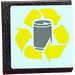 LEGO Roadsign Clip-on 2 x 2 Square with Drink / Can Recycling Logo Sticker with Open &#039;U&#039; Clip (15210)