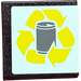 LEGO Roadsign Clip-auf 2 x 2 Platz mit Drink / Can Recycling Logo Aufkleber mit offenem &#039;U&#039;-Clip (15210)