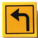 LEGO Roadsign Clip-on 2 x 2 Square with Left Turn Arrow Sticker with Open &#039;U&#039; Clip (15210)