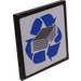 LEGO Roadsign Clip-sur 2 x 2 Carré avec Paper Recycling logo Autocollant avec le clip en « U » ouvert (15210)