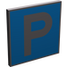 LEGO Roadsign Clip-on 2 x 2 Square with Parking with Open &#039;U&#039; Clip (15210)