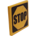 LEGO Roadsign Clip-on 2 x 2 Square with Stop Sign Sticker with Open &#039;U&#039; Clip (15210)