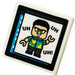 LEGO Roadsign Clip-aan 2 x 2 Vierkant met &#039;UH UH UH!&#039;, Minifiguur Sticker met open &#039;O&#039;-clip (15210)