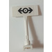 LEGO Roadsign Rectangle with Round Pole with Black Train Logo Sticker