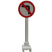 LEGO Roadsign Round with No Left Turn White (80039)