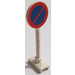LEGO Roadsign Round with No Parking (Diagonal to Right) (80045)