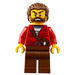 LEGO Robber with Full Beard and Red Fringe Shirt Minifigure