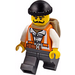 LEGO Robber met Snor, Oranje Vest en Open Zak Minifiguur