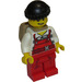 LEGO Robber mit Stripped Shirt, Stained rot Overalls und Open Sack Minifigur