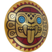 LEGO Round Shield with Curved Face with Jaguar Face on Dark Red Sun (75902)