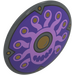 LEGO Round Shield with Curved Face with Purple Swirls and Gold Spots (75902 / 107330)