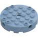 LEGO Sand Blue Brick 6 x 6 Round with Technic Pin Hole (18897)