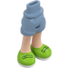 LEGO Blu sabbiato Fianco con Rolled Su Pantaloncini con Lime shoes con cerniera sottile (36198)