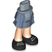 LEGO Sand Blue Hip with Short Double Layered Skirt with Dark Blue Shoes (35624 / 92818)