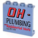 LEGO Sand Blue Panel 1 x 4 x 3 with OH-PLUMBING &quot;Residential Work Sticker with Side Supports, Hollow Studs (35323)