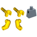 LEGO Zandblauw Vlak Minifig Torso met Geel Armen en Handen (76382 / 88585)